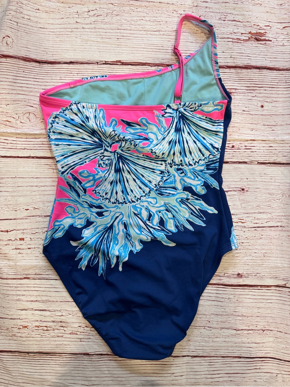 Lilly Pulitzer Larue One Piece in Deep Sea Navy Hooked On A Feeling Sz 6 - Picture 7 of 8